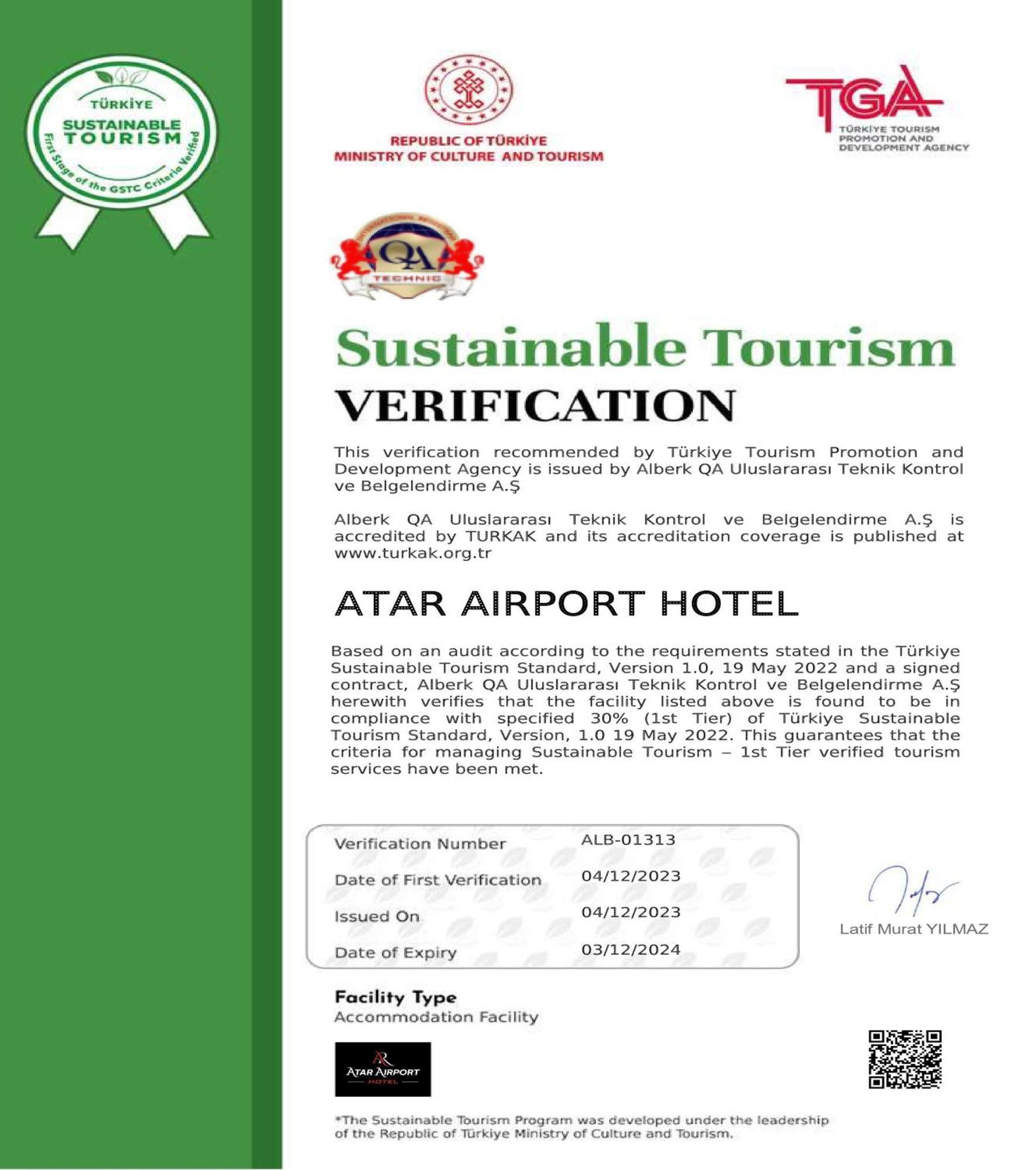 Atar Airport Hotel - Spa & Wellness Arnavutkoy Exterior foto
